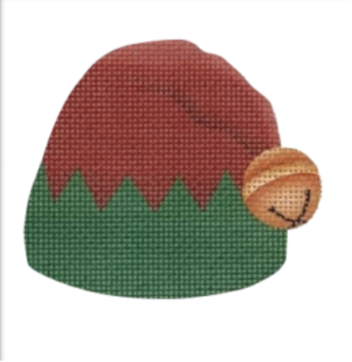 Pepperberry Designs Elf Hat Needlepoint Canvas - Red and Green