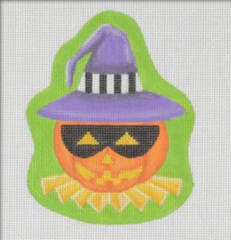 Pepperberry Designs Masked Jack O'Lantern Needlepoint Canvas