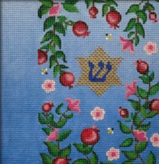 Pepperberry Designs Pomegranate Mezuzah Needlepoint Canvas