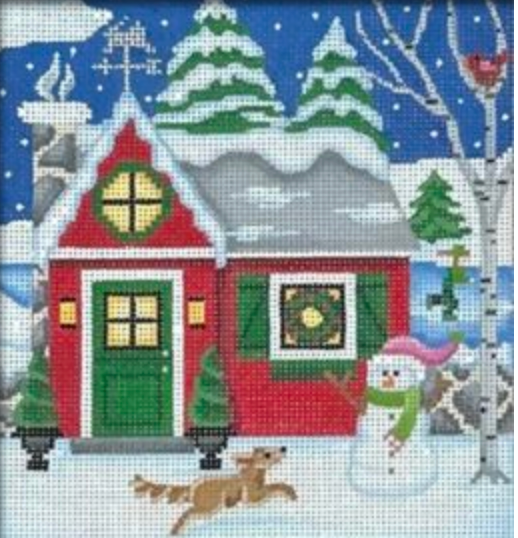Pepperberry Designs Winter House Needlepoint Canvas