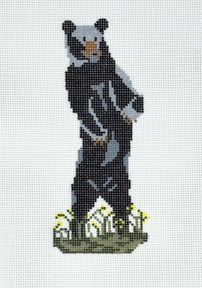 Pip & Roo Black Bear Needlepoint Canvas