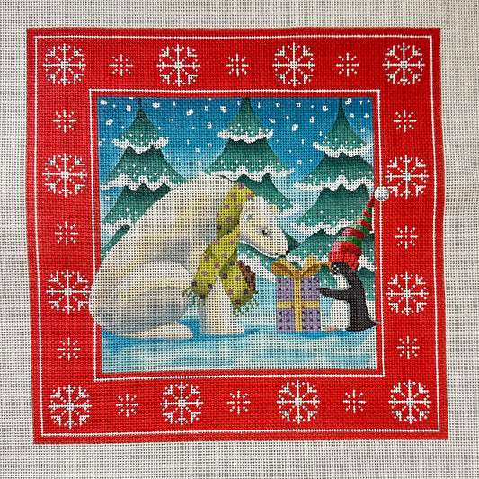 Bradley Needlepoint Company Polar Friends Needlepoint Canvas
