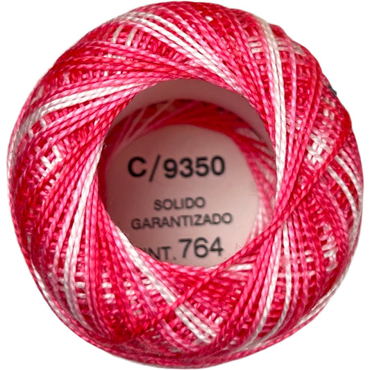 Presencia Perle Cotton Size 8 - 9350 Variegated Geranium