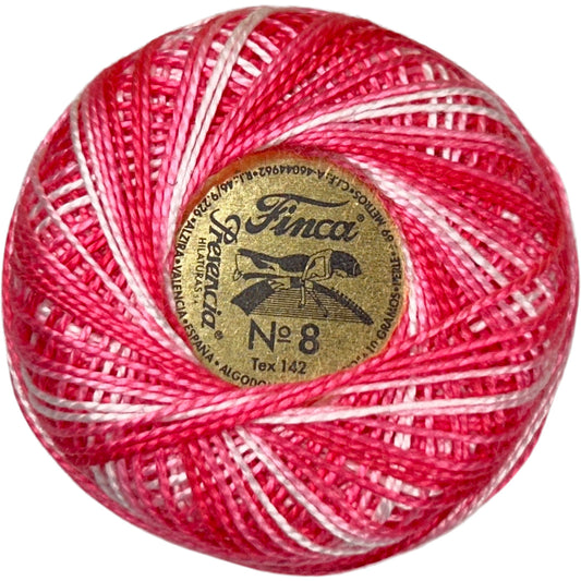 Presencia Perle Cotton Size 8 - 9350 Variegated Geranium