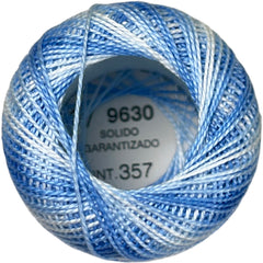 Presencia Perle Cotton Size 8 - 9630 Variegated Delft Blue