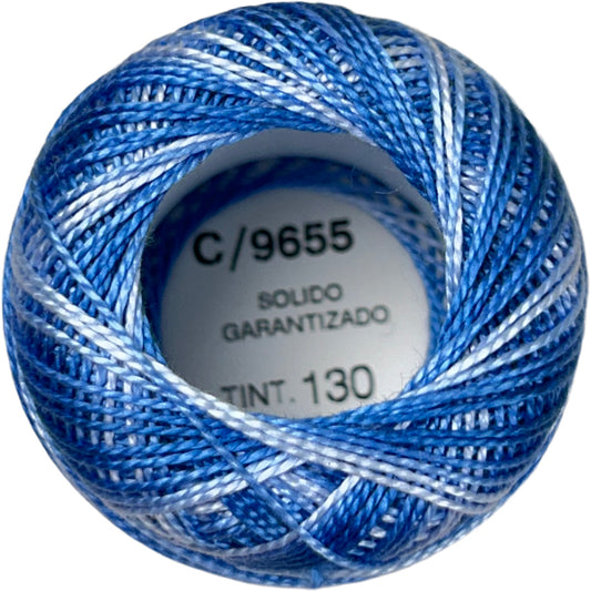 Presencia Perle Cotton Size 8 - 9655 Variegated Antique Blue