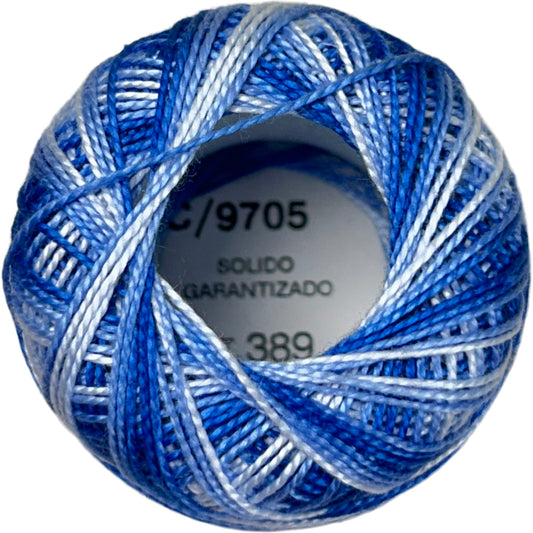 Presencia Perle Cotton Size 8 - 9705 Variegated Royal Blue