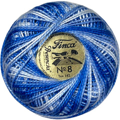 Presencia Perle Cotton Size 8 - 9705 Variegated Royal Blue