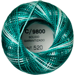 Presencia Perle Cotton Size 8 - 9800 Dark Variegated Seagreen