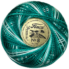 Presencia Perle Cotton Size 8 - 9800 Dark Variegated Seagreen