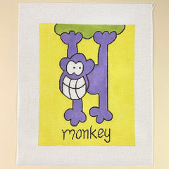 Purple Monkey Needlepoint Canvas