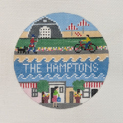 Doolittle Stitchery The Hamptons Travel Round Needlepoint Canvas