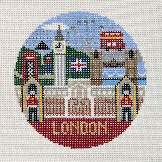 Doolittle Stitchery London Travel Round Needlepoint Canvas