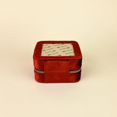 Rachel Barri 4" Square Velvet Self Finishing Jewelry Box - Wine