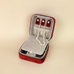 Rachel Barri 4" Square Velvet Self Finishing Jewelry Box - Wine