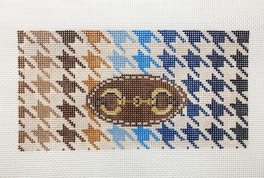 Rachel Barri Brown Horsebit Houndstooth Needlepoint Canvas