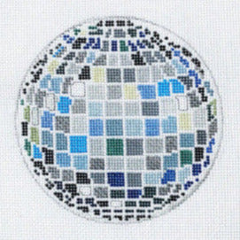 Rachel Barri Disco Ball Needlepoint Canvas - Cool Tones