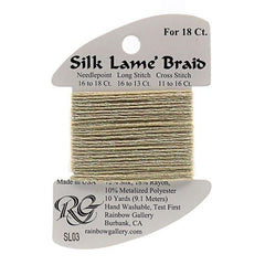 Rainbow Gallery Silk Lame Braid 18 - 003 Ecru