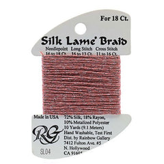 Rainbow Gallery Silk Lame Braid 18 - 004 Antique Rose