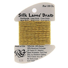 Rainbow Gallery Silk Lame Braid 18 - 006 Gold