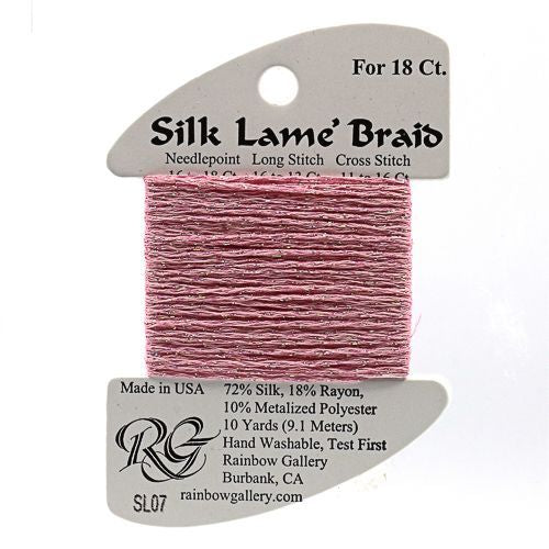 Rainbow Gallery Silk Lame Braid 18 - 007 Pink