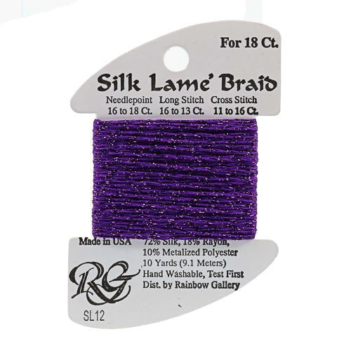 Rainbow Gallery Silk Lame Braid 18 - 012 Purple