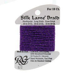 Rainbow Gallery Silk Lame Braid 18 - 012 Purple