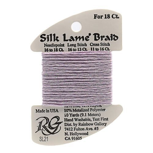 Rainbow Gallery Silk Lame Braid 18 - 021 Light Lavender