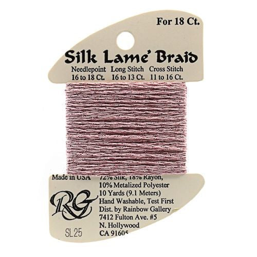 Rainbow Gallery Silk Lame Braid 18 - 025 Rose Pink