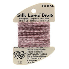 Rainbow Gallery Silk Lame Braid 18 - 025 Rose Pink