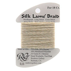 Rainbow Gallery Silk Lame Braid 18 - 033 Eggshell
