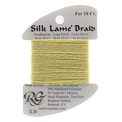 Rainbow Gallery Silk Lame Braid 18 - 034 Lemon