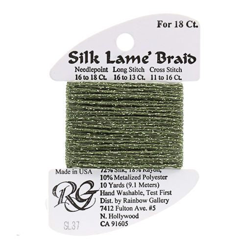 Rainbow Gallery Silk Lame Braid 18 - 037 Dark Avocado