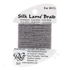 Rainbow Gallery Silk Lame Braid 18 - 041 Pewter
