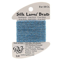 Rainbow Gallery Silk Lame Braid 18 - 049 China Blue