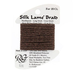 Rainbow Gallery Silk Lame Braid 18 - 055 Dark Chocolate