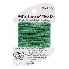 Rainbow Gallery Silk Lame Braid 18 - 057 Christmas Green