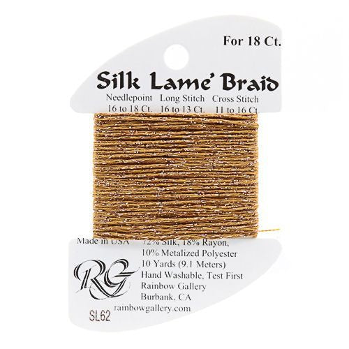 Rainbow Gallery Silk Lame Braid 18 - 062 Dark Sand Gold