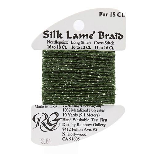 Rainbow Gallery Silk Lame Braid 18 - 064 Deep Avocado