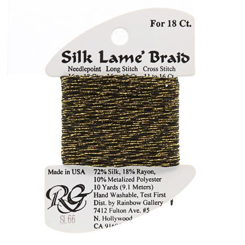 Rainbow Gallery Silk Lame Braid 18 - 066 Antique Gold