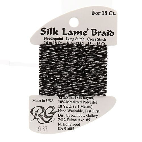 Rainbow Gallery Silk Lame Braid 18 - 067 Antique Silver