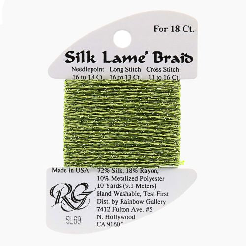 Rainbow Gallery Silk Lame Braid 18 - 069 Medium Avocado