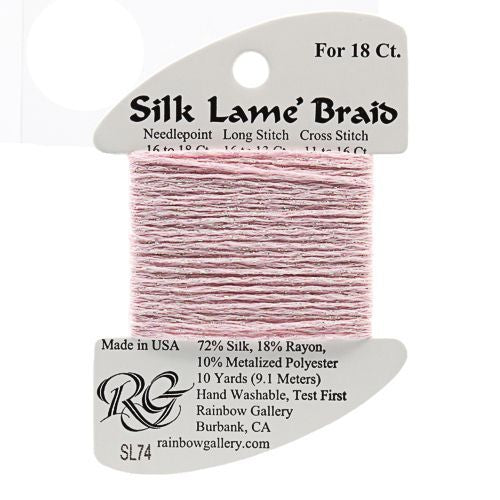 Rainbow Gallery Silk Lame Braid 18 - 074 Pale Pink