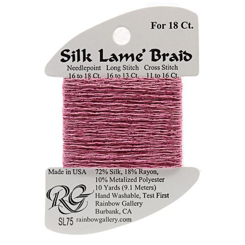 Rainbow Gallery Silk Lame Braid 18 - 075 Wild Rose
