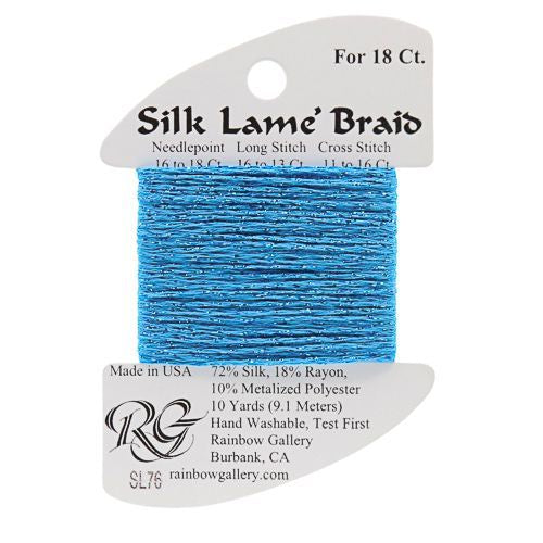 Rainbow Gallery Silk Lame Braid 18 - 076 Peacock Blue