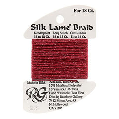 Rainbow Gallery Silk Lame Braid 18 - 078 Cherry