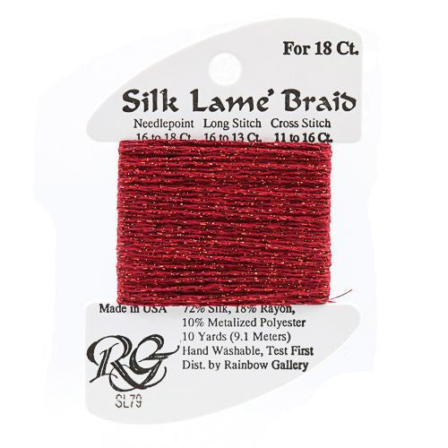 Rainbow Gallery Silk Lame Braid 18 - 079 Dark Cherry