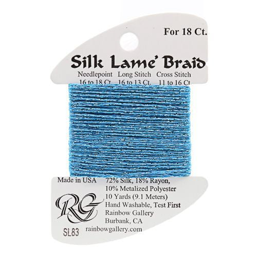 Rainbow Gallery Silk Lame Braid 18 - 083 Blue Turquoise