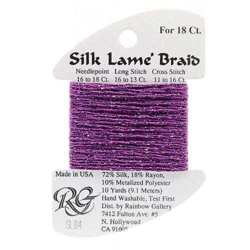 Rainbow Gallery Silk Lame Braid 18 - 084 Dark Orchid