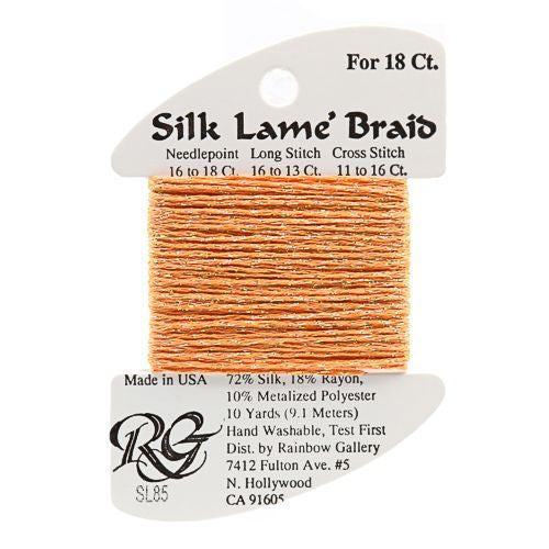 Rainbow Gallery Silk Lame Braid 18 - 085 Tangerine